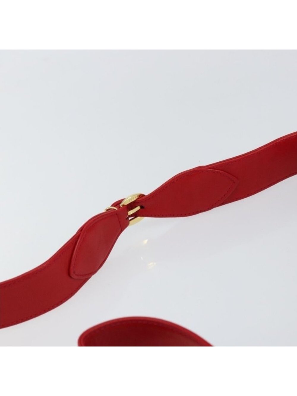 Authentic GUCCI Shoulder Bag Leather Red Gold - Picture 15 of 16